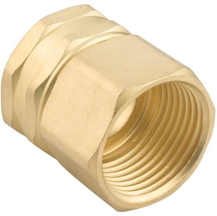 Fiskars  807764-1001 Double Female Swivel Brass Connector, Gold 3/4 Hose X 3/4 Inch Pipe