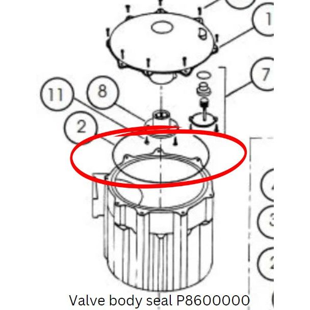 K Rain - P8600000 - Body Seal for 5000/6000 Series Indexing Valve