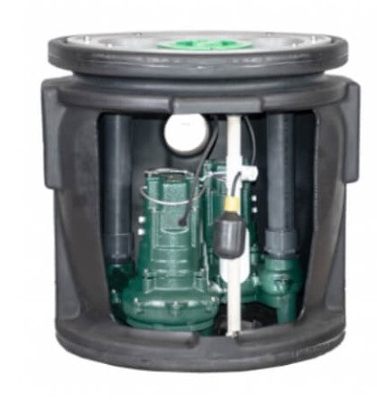 Zoeller 24" x 24" Preassembled Sewage System w/ M266, 1/2 HP, 115V Pump