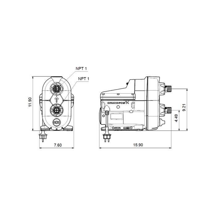 Grundfos - 93013251 - SCALA2 3-45 93013251 Single Phase US plug 115V Water Booster Pump