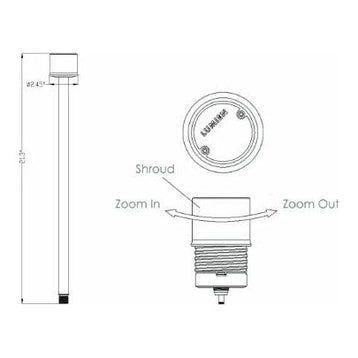 Lumien Brass Path Light   Module (WW - 2700-5700K) with Adjustable Beam Spread Shroud, 7 Watts, 245 Lumens