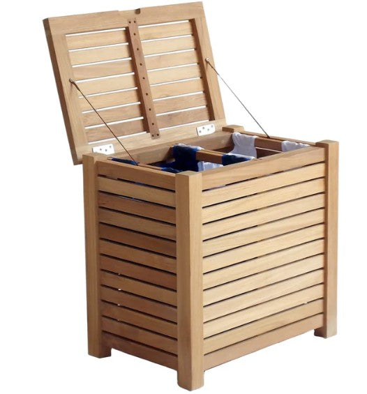 ARB - Teak Laundry Towel Box Hamper with 2 Sacks