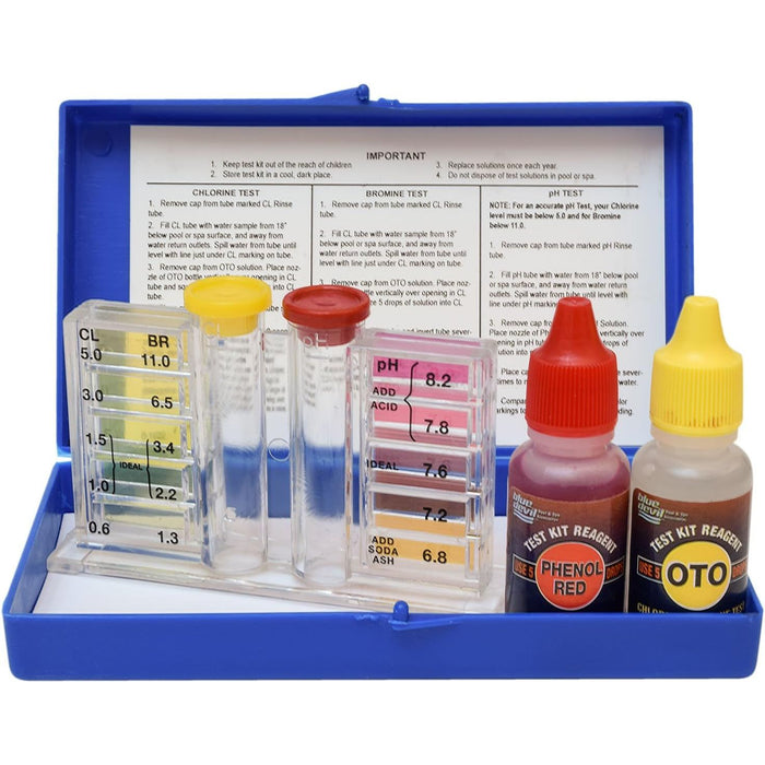 Blue Devil 3-Way OTO Test Kit, Chlorine/Bromine & pH, Boxed