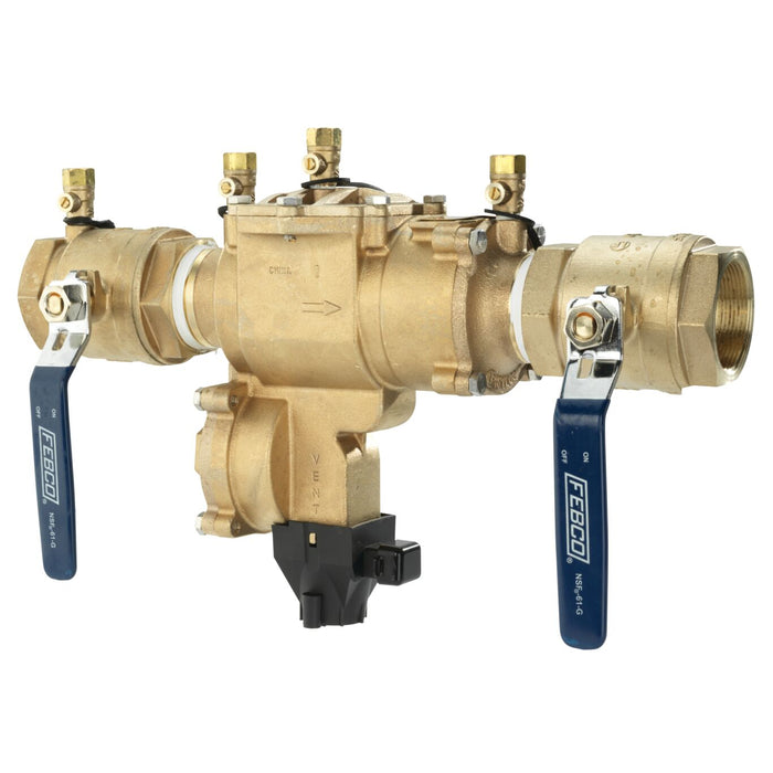 Febco - 860-QT-FS 2 - 2 IN Bronze Reduced Pressure Zone Backflow Preventer Assembly, Quarter Turn Shutoff, Small Diameter, Backflow Flood Sensor F1316