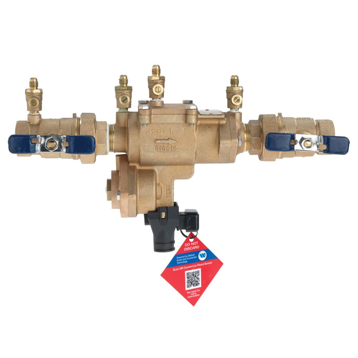 Febco - 860U-QT-FS 3/4 - 3/4 IN Bronze Reduced Pressure Zone Backflow Preventer Assembly, Quarter Turn Shutoff, Union Ball Valves, Small Diameter, Backflow Flood Sensor