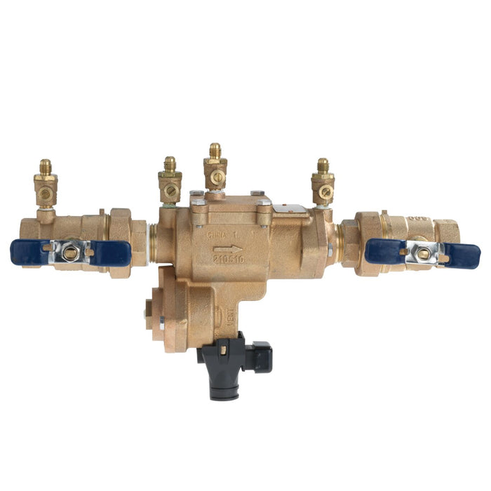 Febco - 860U-QT-FS 3/4 - 3/4 IN Bronze Reduced Pressure Zone Backflow Preventer Assembly, Quarter Turn Shutoff, Union Ball Valves, Small Diameter, Backflow Flood Sensor