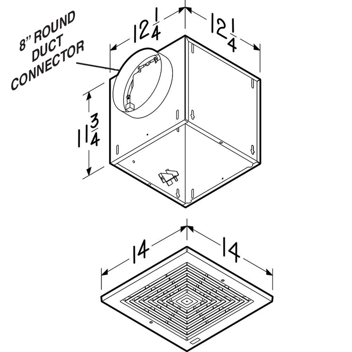 Broan L150E Light Commercial 200 CFM Ceiling Mount Ventilation Fan