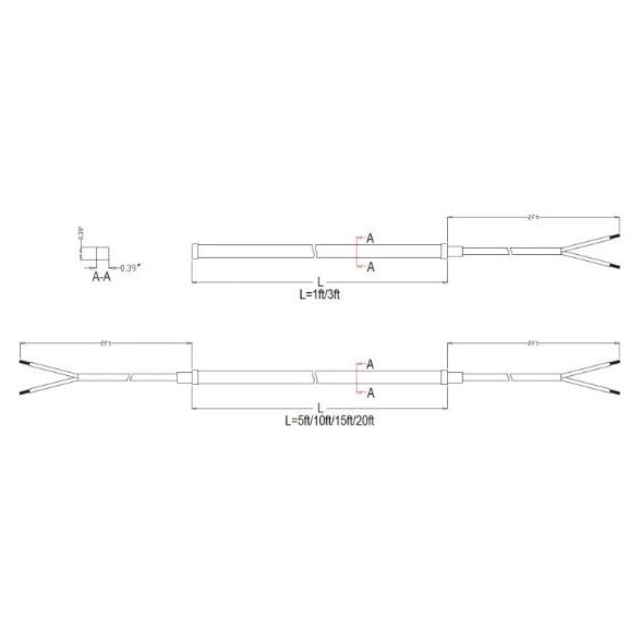 Lumien L3S1-5-10W-27K-WH Linear, Integrated Non-Modular, Silicone-Injected - White, Side-Flex - 5' Section, 10W, 72 Lm/Ft, 2700K, 10-15V