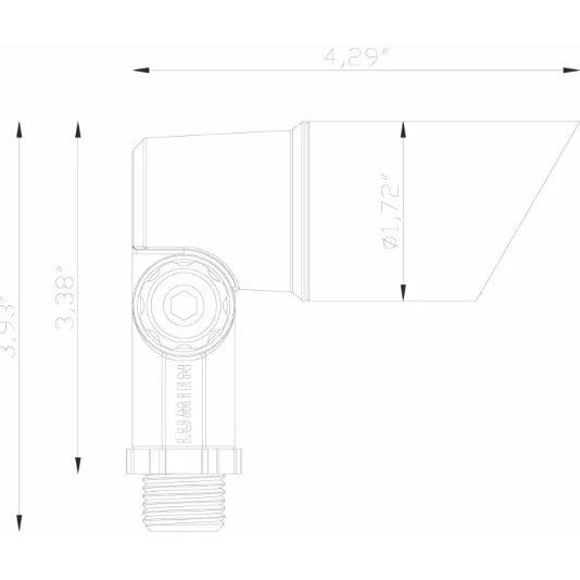 Lumien Black Aluminum  Accessory Package, Micro, 60 Degree Uplight Shroud and Knuckle - w/  LAP-002 Black