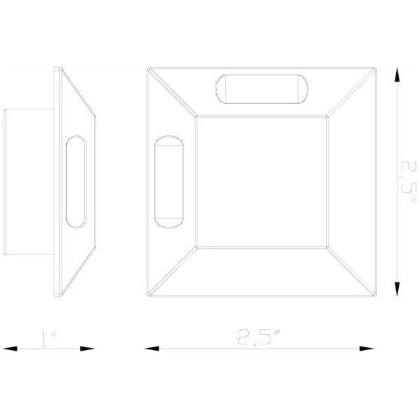 Lumien Micro Light Recessed Square 90 degree 2-Sided Light Accessory