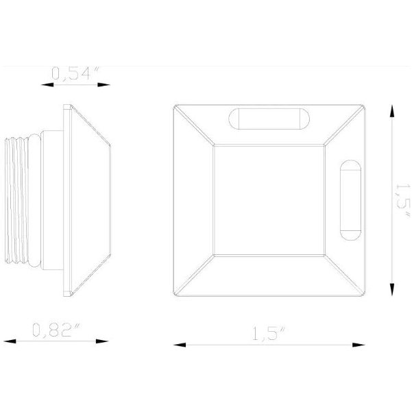 Lumien Nano Light, Recessed, Square, 90 Deg. 2-Sided Light Accessory