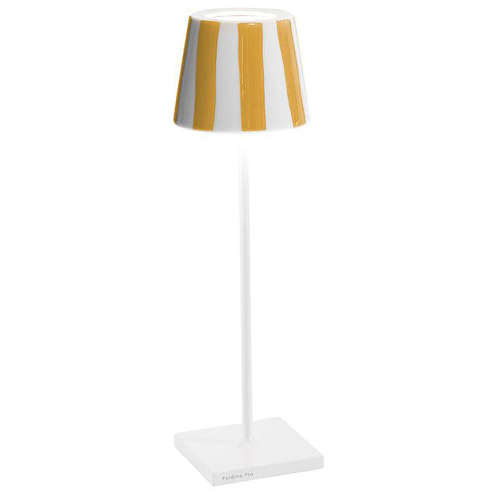 Zafferano Poldina Lido Table Lamp LD0340BC2 White / Yellow Stripes