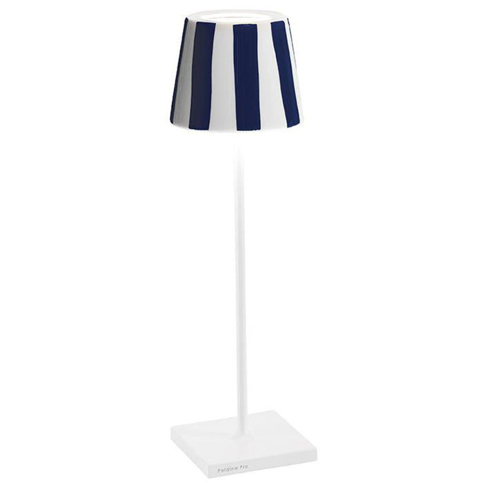Zafferano Poldina Lido Table Lamp LD0340BC3 White / Blue Stripes