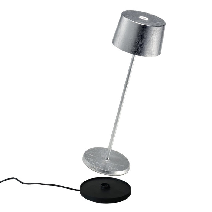 Zafferano Olivia Table Lamp LD0850BFA Silver Leaf