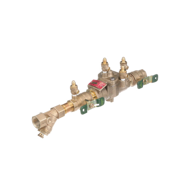 Watts LF009M3-QT-S 3/4 3/4 IN Lead Free Reduced Pressure Zone Backflow Preventer Assembly, Quarter Turn Shutoff Valves, Bronze Strainer (Discontinued)