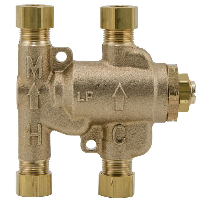 Watts LFUSG-B-M2 3/8 IN Lead Free Thermostatic Mixing Valve, Adjustable 80-120 F 0204143