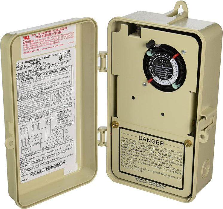 Scratch and Dent Intermatic - Intermatic RC2343PT Multifunction Air Switch with 24-Hour Timer - Remote Control for Pool Equipment - Safe, Efficient Operation with Programmable Timer -SD5