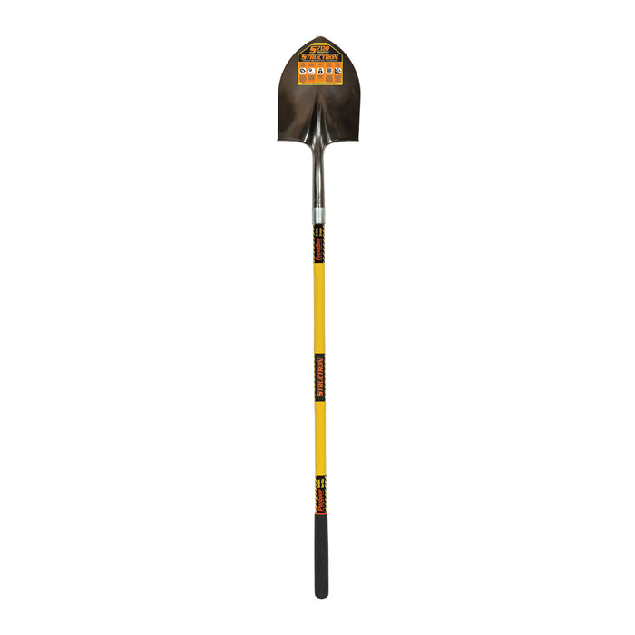 Seymour Midwest 49730 14 Ga. #2 Round Point, Rear Roll Step Shovel, 48" Yellow Fiberglass Handle