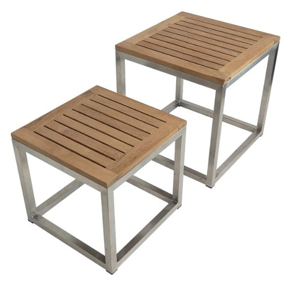 ARB - Teak Nesting Side Tables Alea - Set of 2