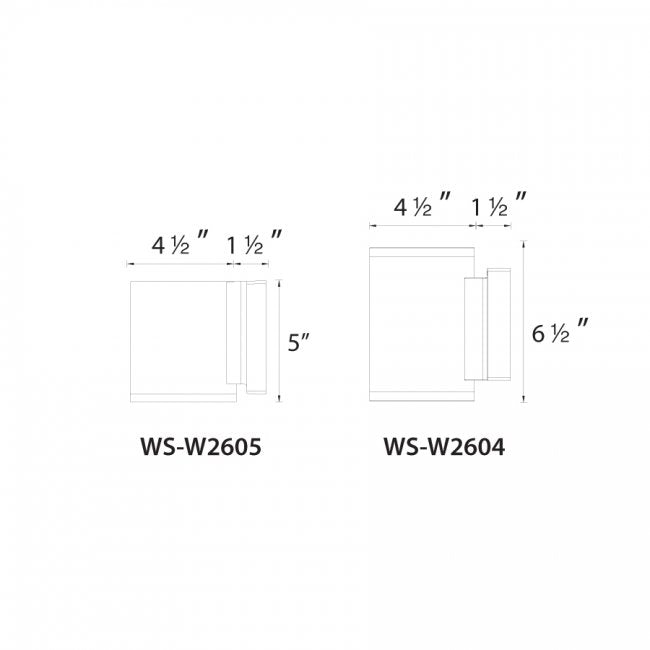 WAC Tube Single Wall Mount 3000K 5" - 1 Light Graphite WS-W2605-GH