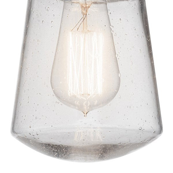 Kichler - 49446BA - Lyndon™ 9.5" 1 Light Pendant with Clear Seeded Glass Brushed Aluminum