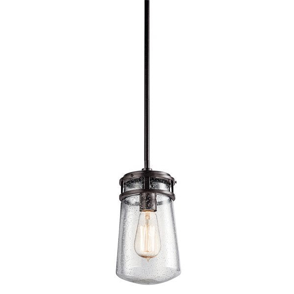 Kichler - 49447AZ - Lyndon™ 11.75" 1 Light Pendant with Clear Seeded Glass Architectural Bronze