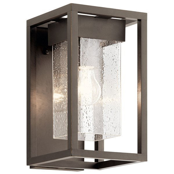 Kichler 59060BSL Mercer 12" 1 luz de pared de vidrio transparente negro