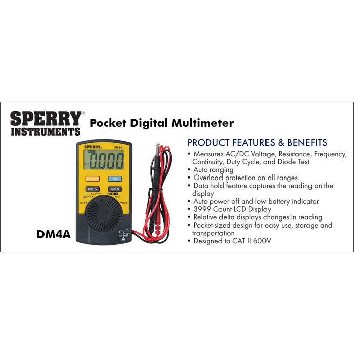 Multímetro digital de bolsillo King Innovation DM4A - 1 por paquete