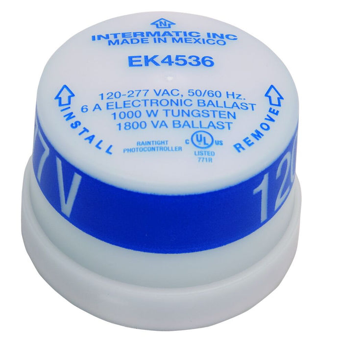 Intermatic EK4536 NightFox™ Fotocontrol de tipo de bloqueo de grado seleccionado, 120-277 V